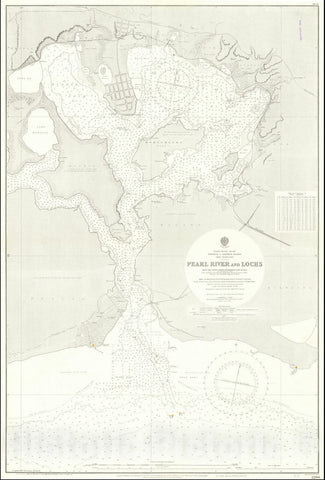 Historic Map : Pearl Harbor,Pearl River and Lochs From The United States Government Plan of 1899, 1901 (1920), Vintage Wall Art