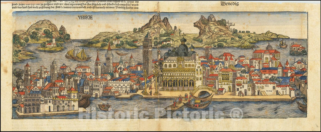 Historic Map : Venecie - Venice, 1493, Vintage Wall Art