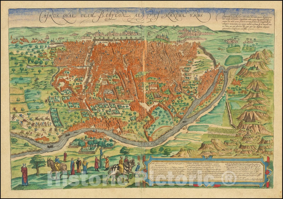 Historic Map : Cairus Quae Olim Babylon Aegypt Maxima Urbs, 1572, Vintage Wall Art