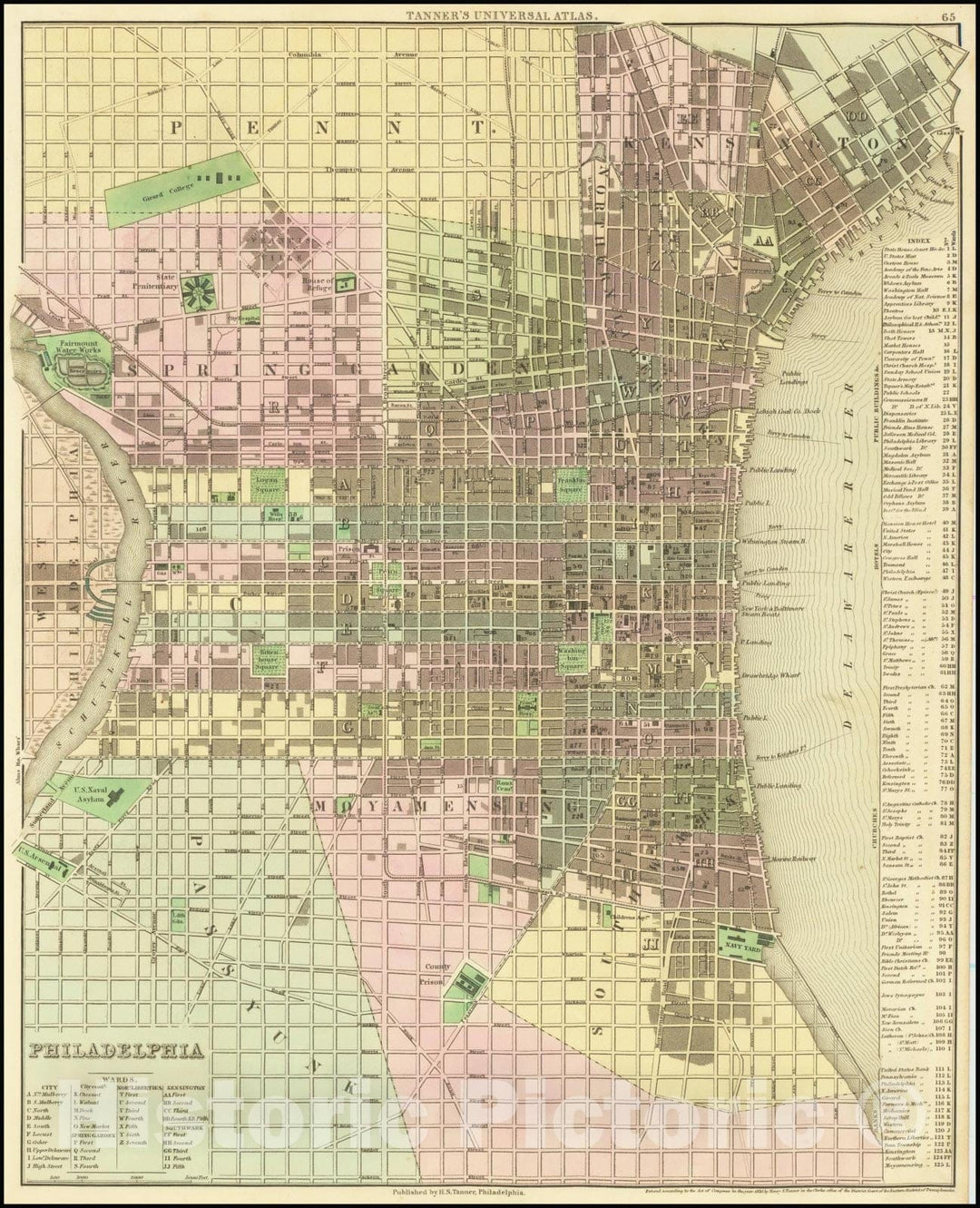 Historic Map : Philadelphia , 1836 v1, Vintage Wall Art