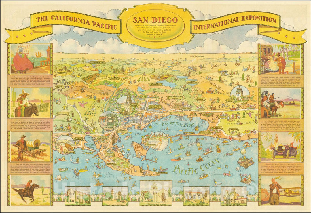 Historic Map : San DiegoThe California Pacific International Exposition, 1935 v2, Vintage Wall Art