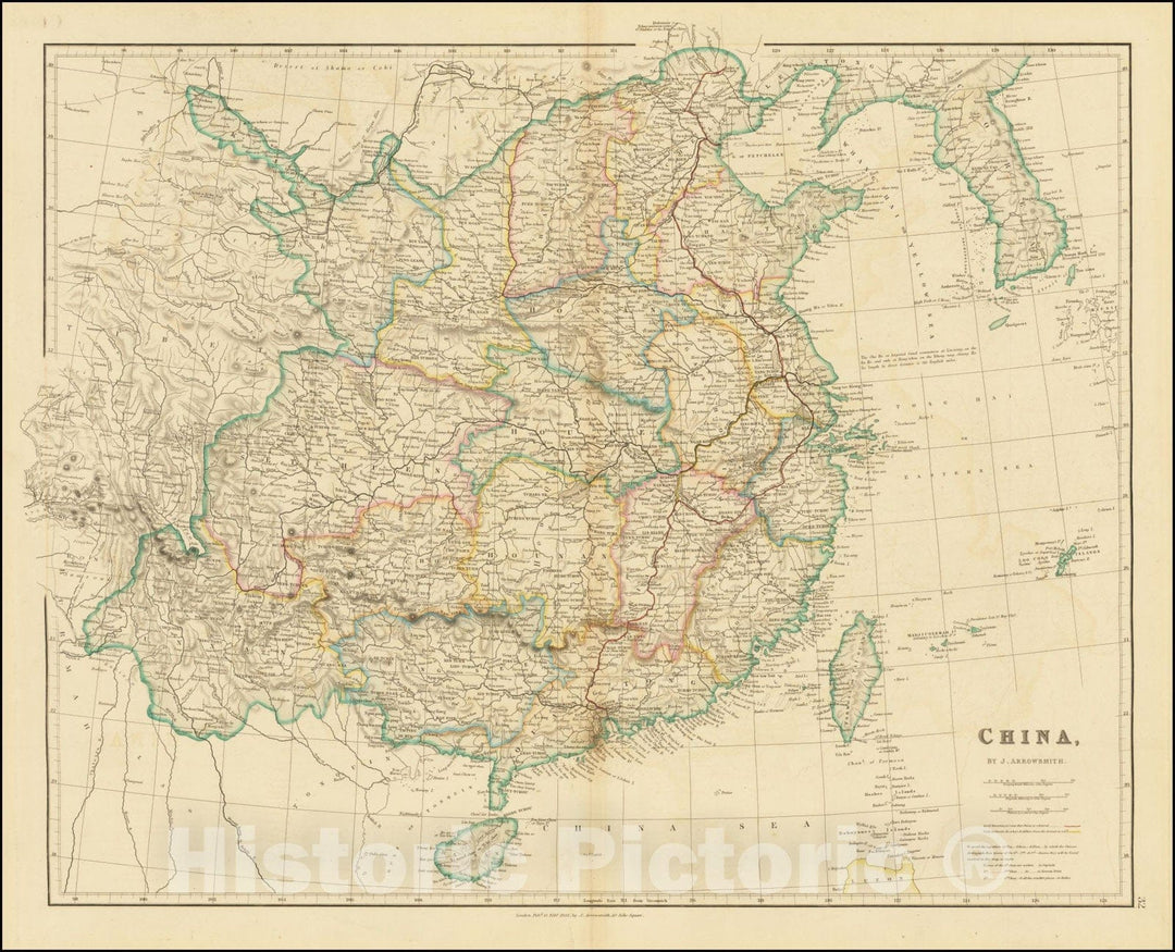 Historic Map : China, 1832, Vintage Wall Art