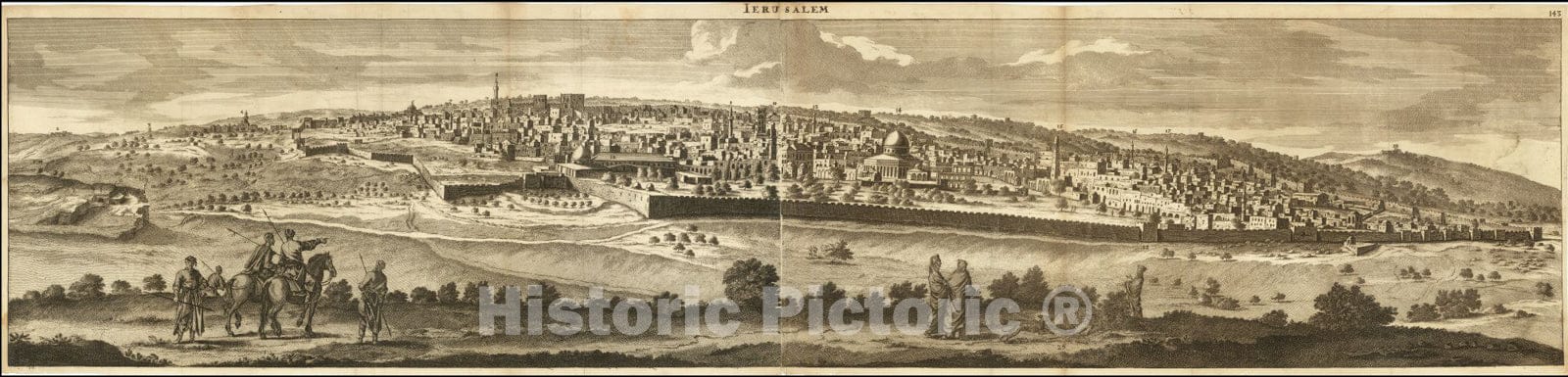 Historic Map : Jerusalem, 1698 v1, Vintage Wall Art