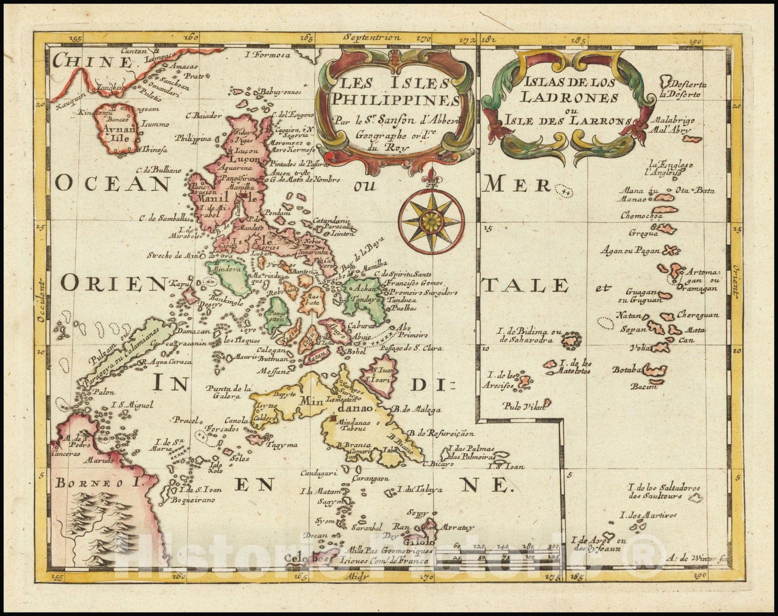 Historic Map : Les Isles Philippines , and, 1657, Vintage Wall Art