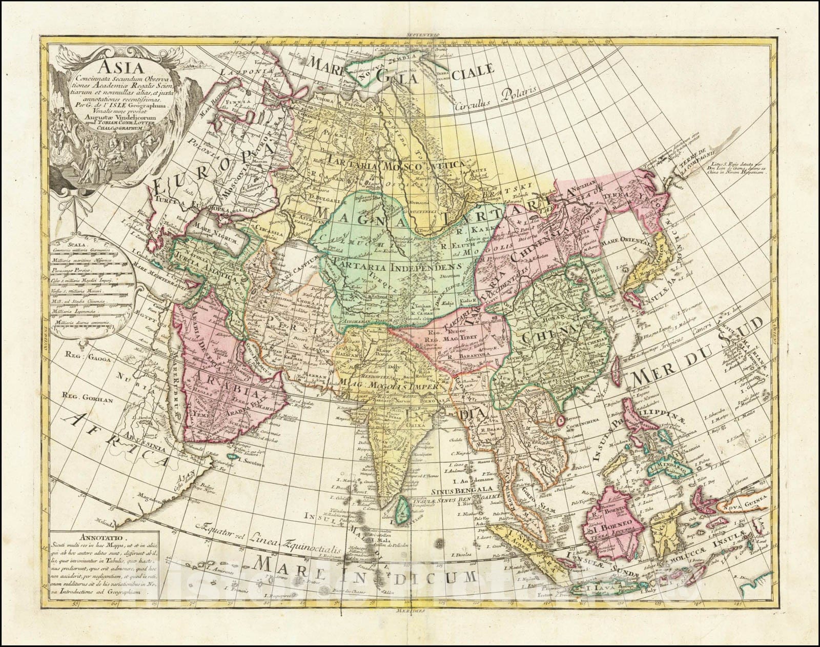 Historic Map : Asia Concinnata Secundum Observationes Academiae Regalis Scientiarum,  1770, Vintage Wall Art