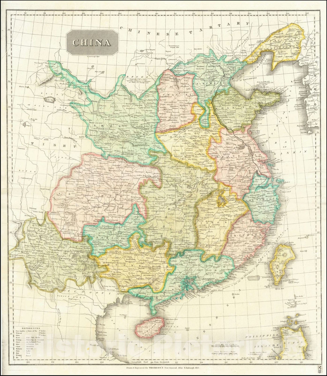 Historic Map : China, 1815, Vintage Wall Art