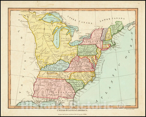 Historic Map : United States of America, 1797, 1797, Vintage Wall Art