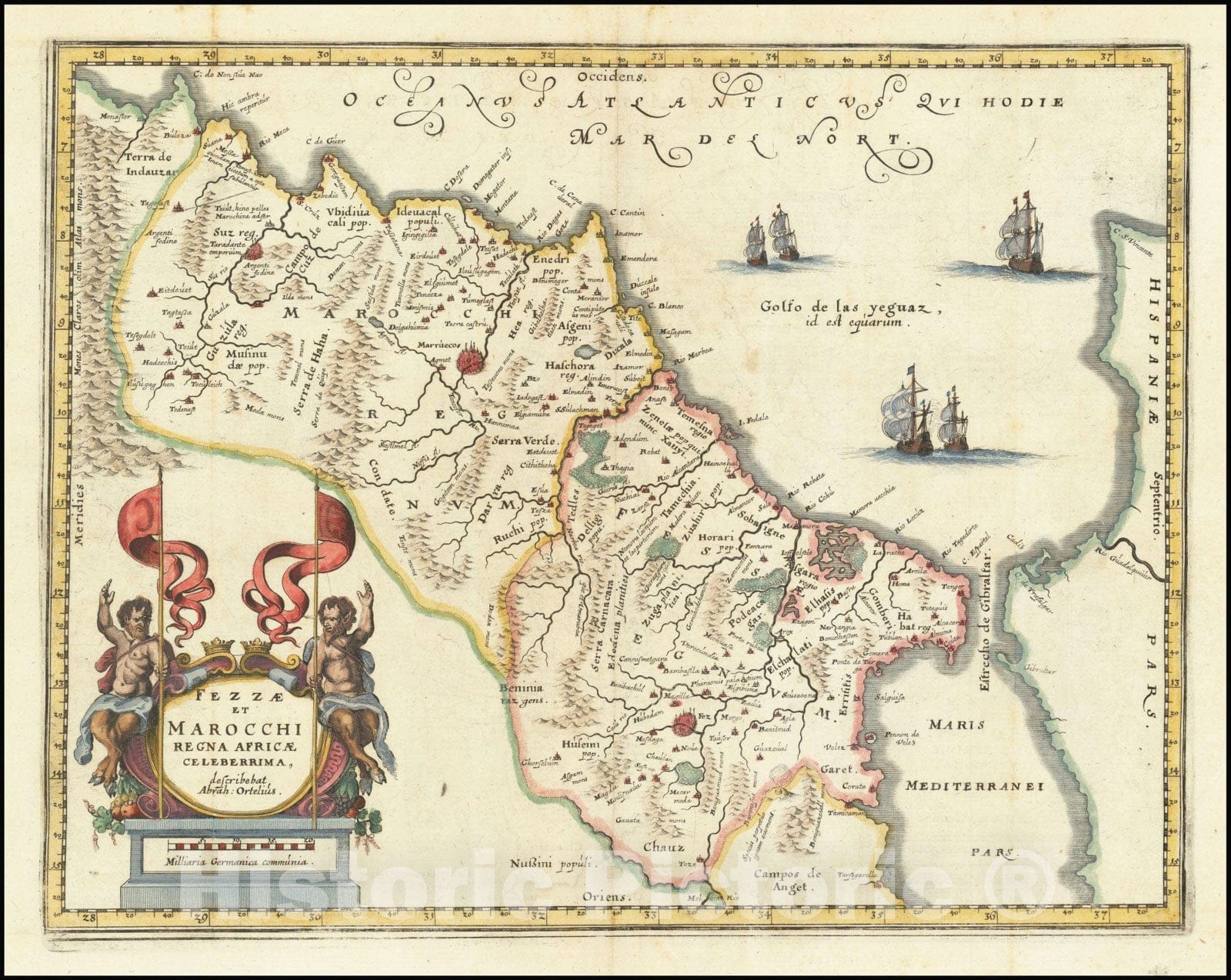 Historic Map : Fezzae et Marocchi Regna Africae Celeberrima,  1638, Vintage Wall Art