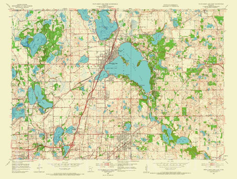 Custom 1952 White Bear Lake East & West, MN - Minnesota - USGS Topographic Map