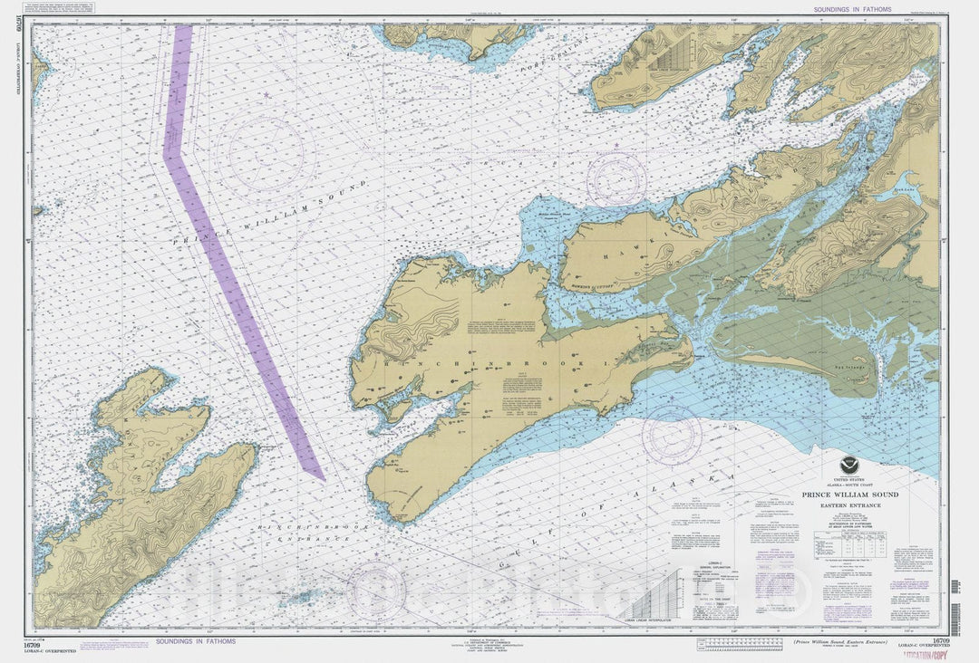 Historic Nautical Map - Prince William Sound Eastern Entrance, AK, 1993 NOAA Chart - Vintage Wall Art