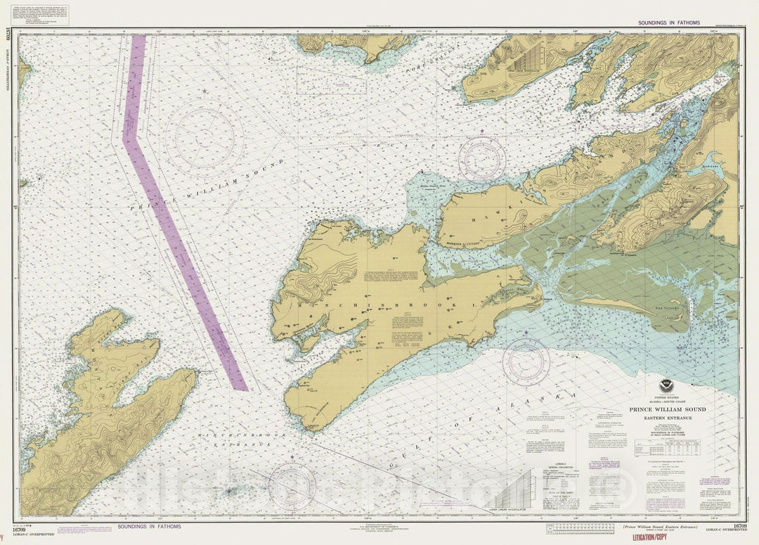 Historic Nautical Map - Prince William Sound Eastern Entrance, AK, 1989 NOAA Chart - Vintage Wall Art