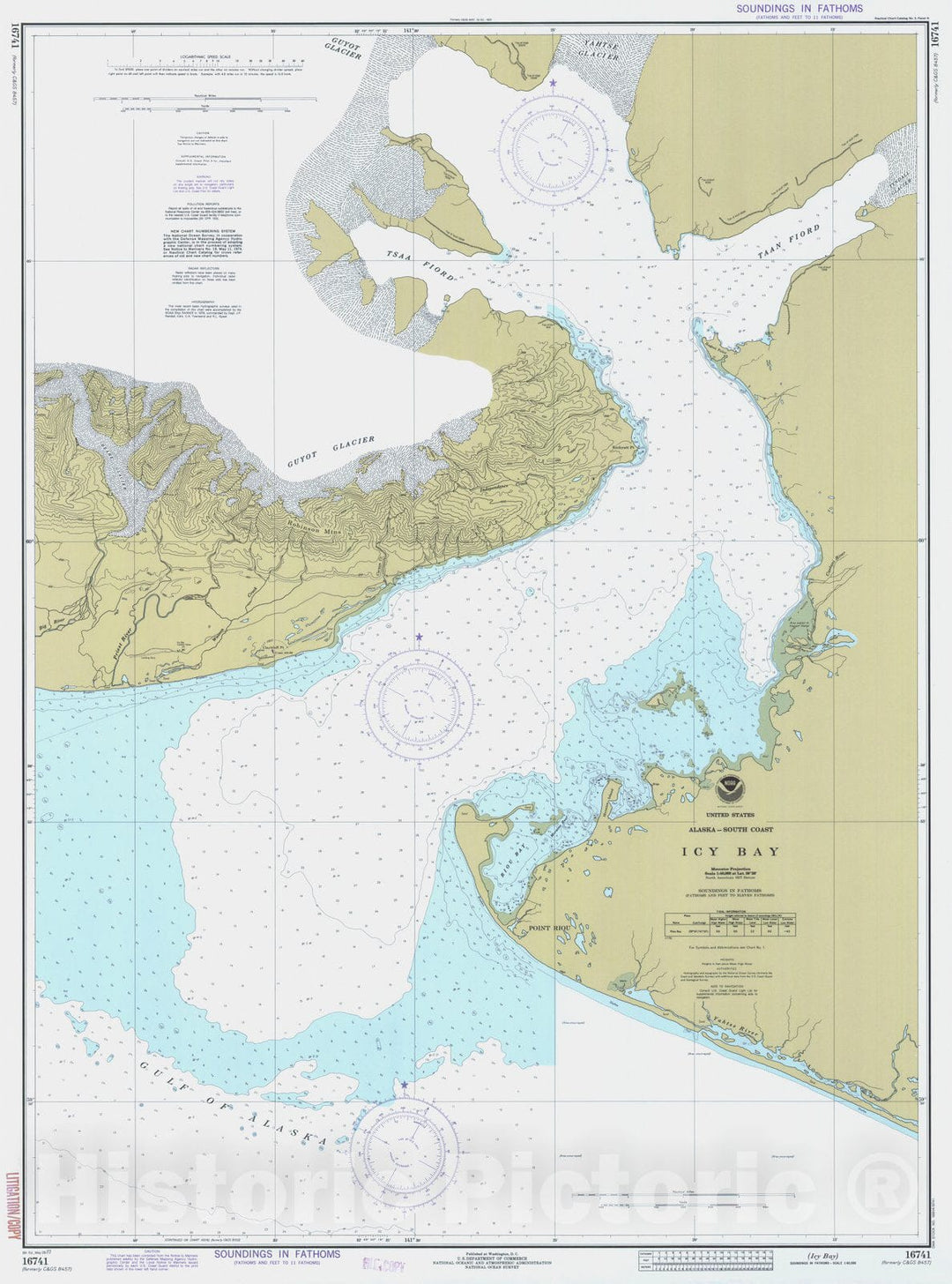 Historic Nautical Map - Icy Bay, AK, 1977 NOAA Chart - Vintage Wall Art