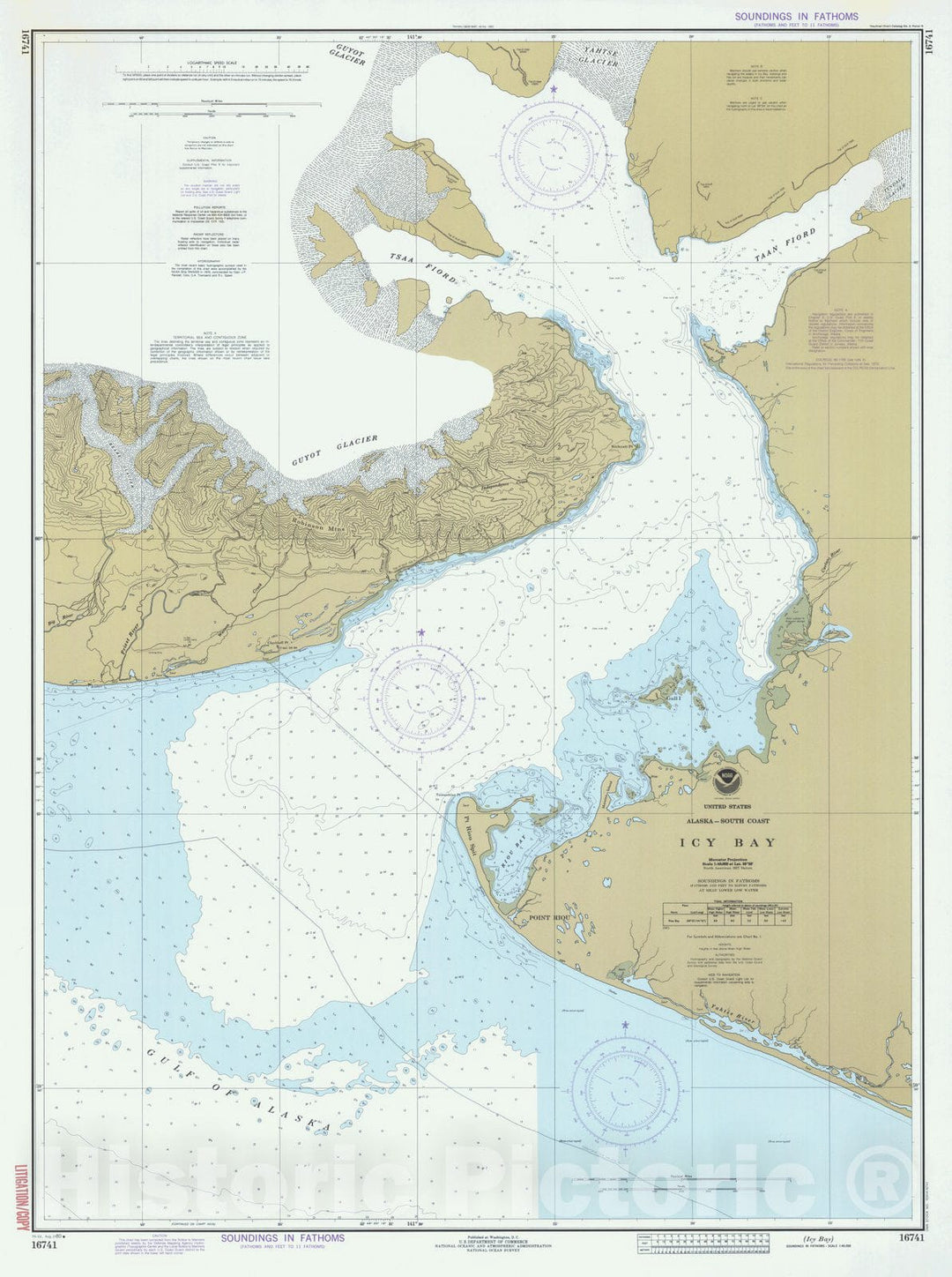 Historic Nautical Map - Icy Bay, AK, 1980 NOAA Chart - Vintage Wall Art