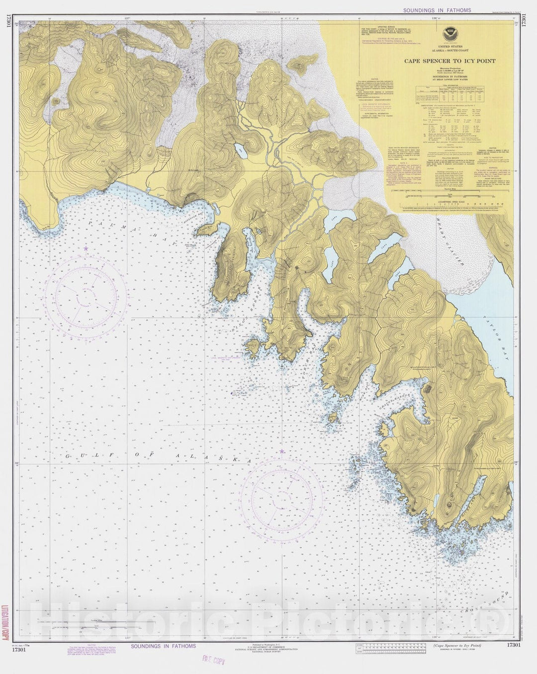 Historic Nautical Map - Cape Spencer To Icy Point, AK, 1979 NOAA Chart - Vintage Wall Art