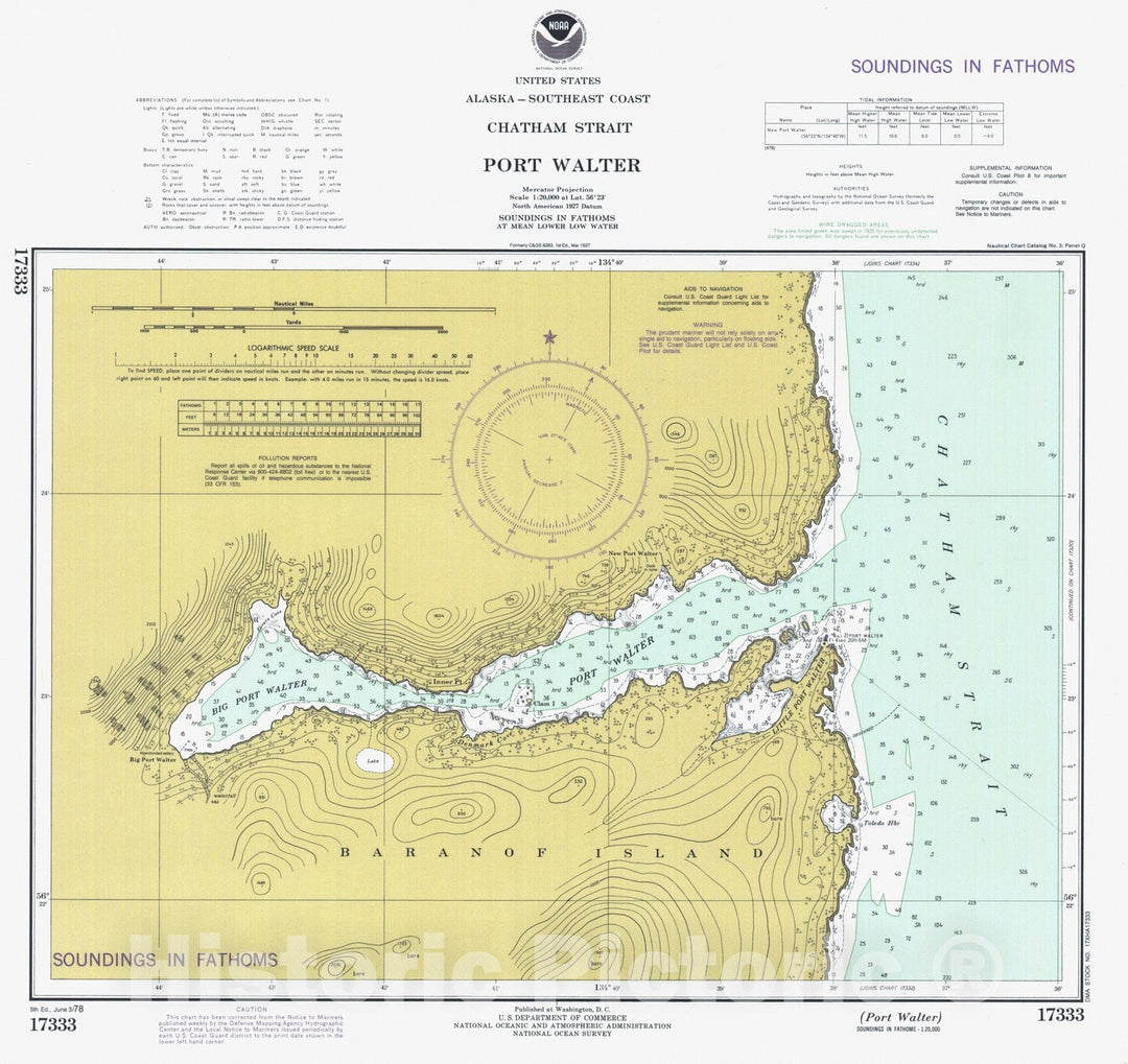 Historic Nautical Map - Port Walter, AK, 1978 NOAA Chart - Vintage Wall Art