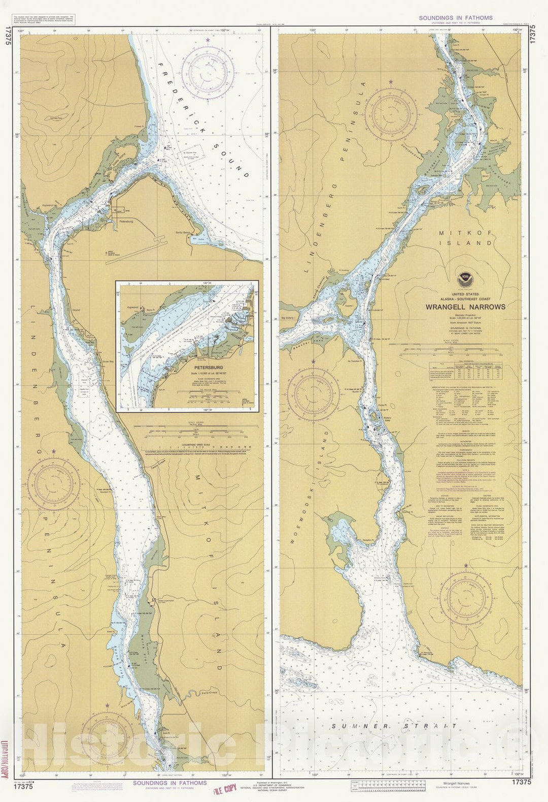 Historic Nautical Map - Wrangell Narrows, AK, 1982 NOAA Chart - Vintage Wall Art