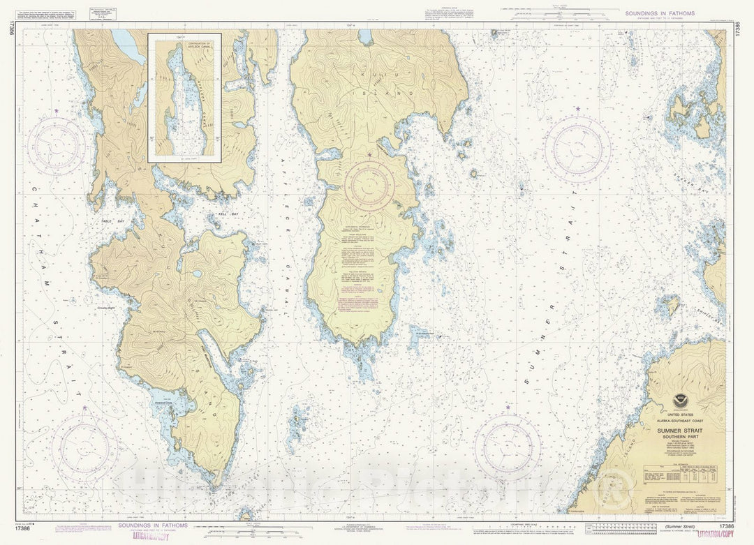 Historic Nautical Map - Sumner Strait, AK, 1990 NOAA Chart - Vintage Wall Art