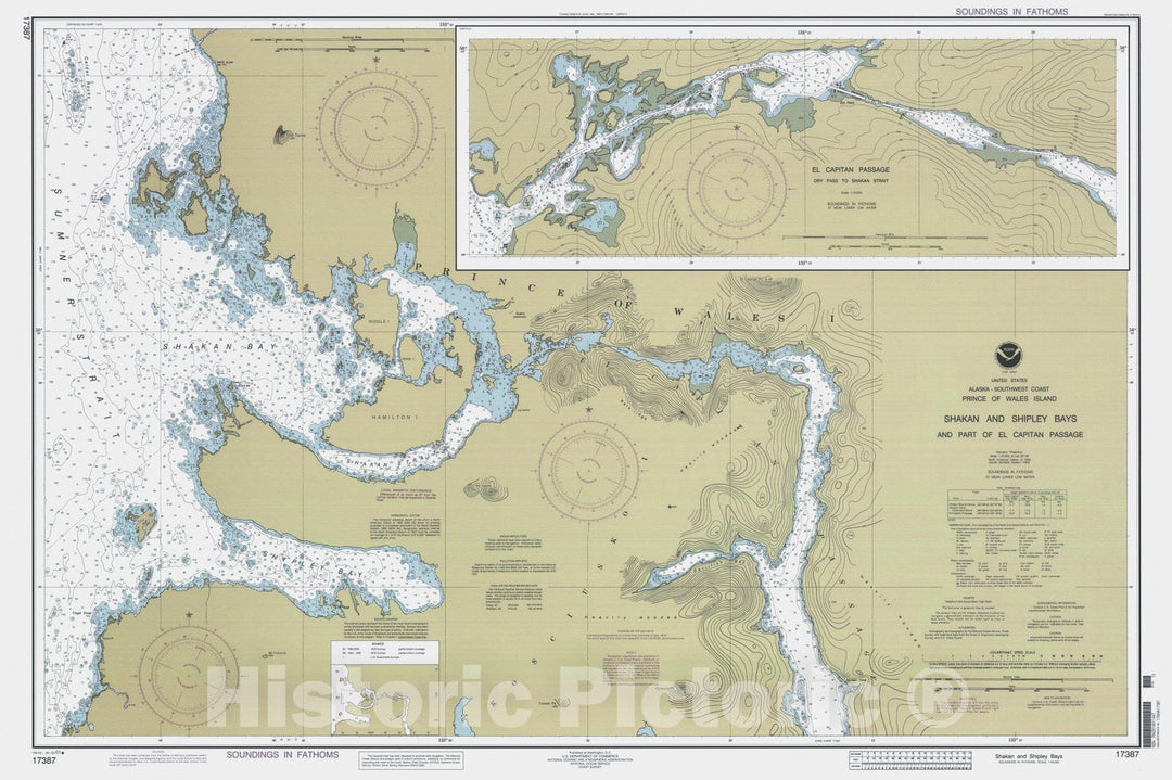 Historic Nautical Map - Shakan And Shipley Bays, AK, 2001 NOAA Chart - Vintage Wall Art