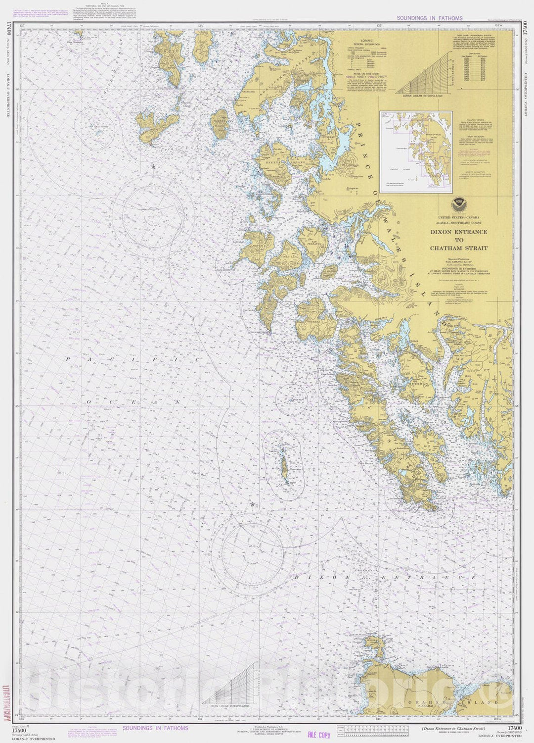 Historic Nautical Map - Dixon Entrance To Chatham Strait, AK, 1977 NOAA Chart - Vintage Wall Art