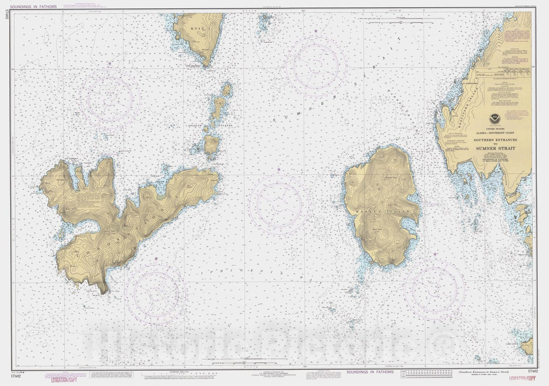 Historic Nautical Map - Southern Entrances To Sumner Strait, AK, 1990 NOAA Chart - Vintage Wall Art