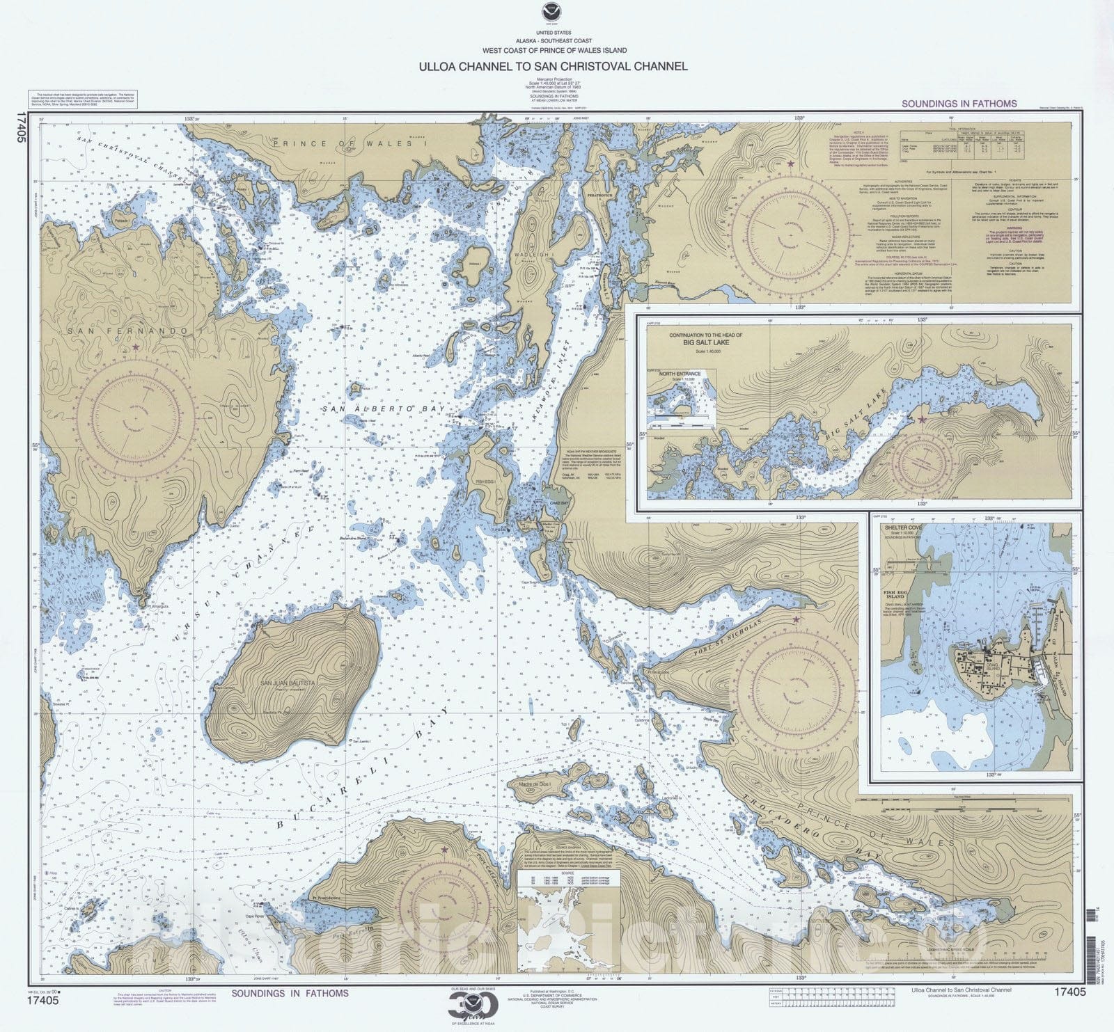 Historic Nautical Map - Ulloa Channel To San Christoval Channel, AK, 2000 NOAA Chart - Vintage Wall Art