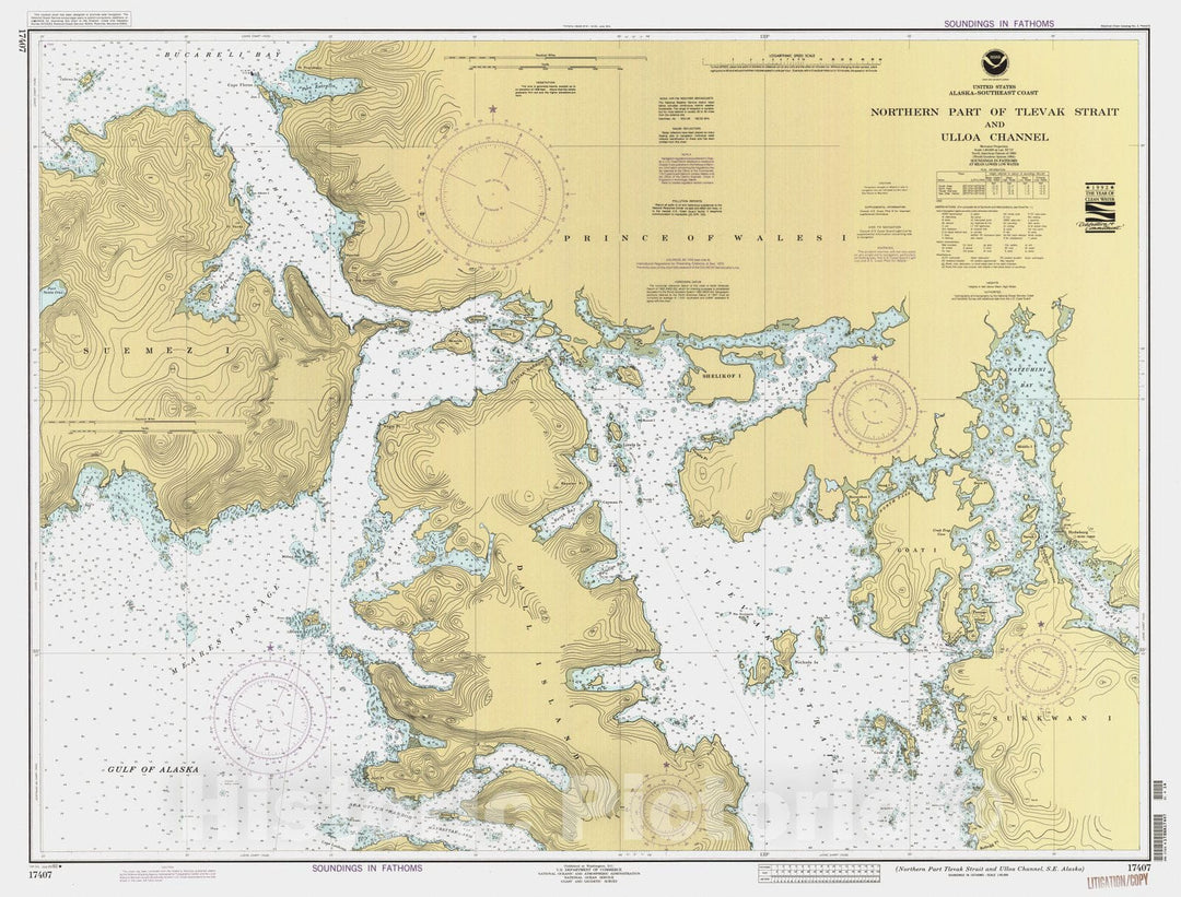 Historic Nautical Map - Northern Part Tlevak Strait And Ulloa Channel Se Alaska, AK, 1992 NOAA Chart - Vintage Wall Art