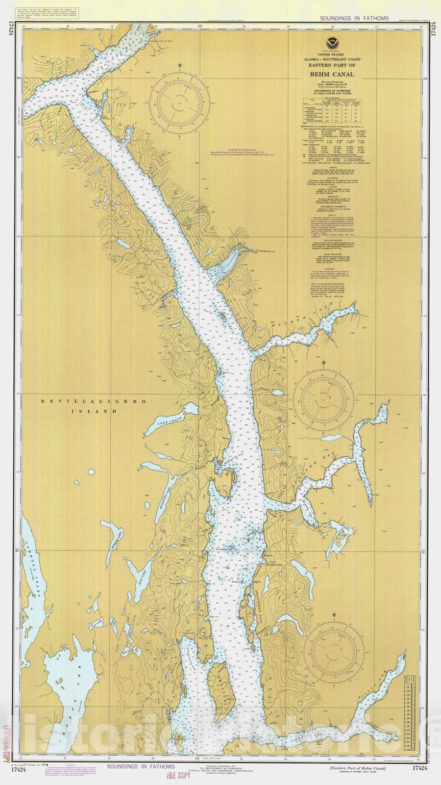 Historic Nautical Map - Eastern Part Of Behm Canal, AK, 1983 NOAA Chart - Vintage Wall Art