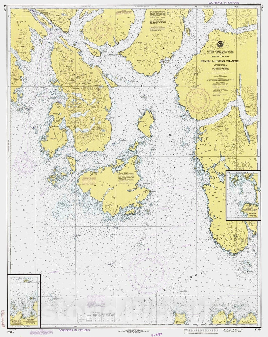 Historic Nautical Map - Revillagigedo Channel, AK, 1981 NOAA Chart - Vintage Wall Art