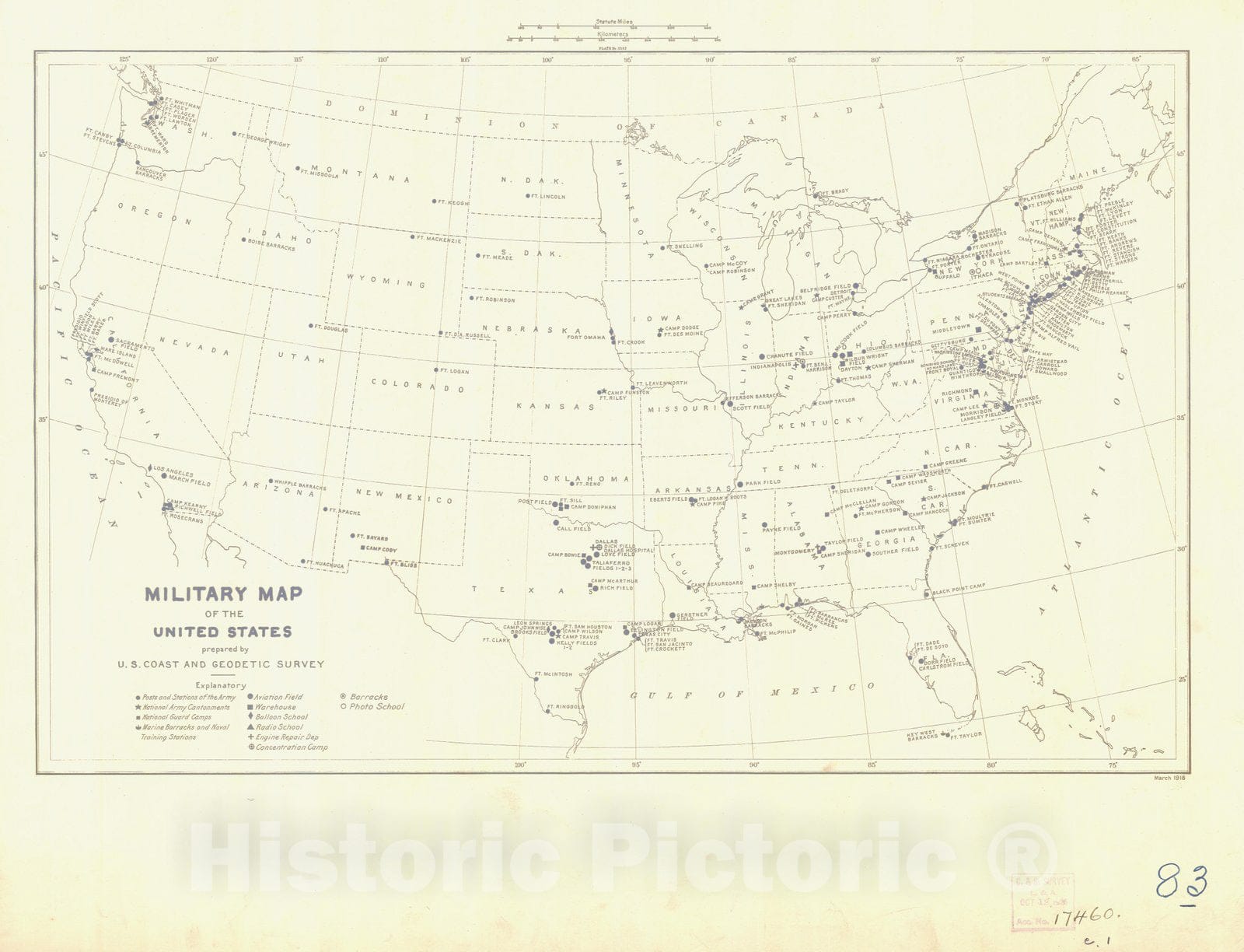 Historic Nautical Map - Military Map Of The United States, WA, 1926 NOAA Base Historic Nautical Map - Vintage Wall Art