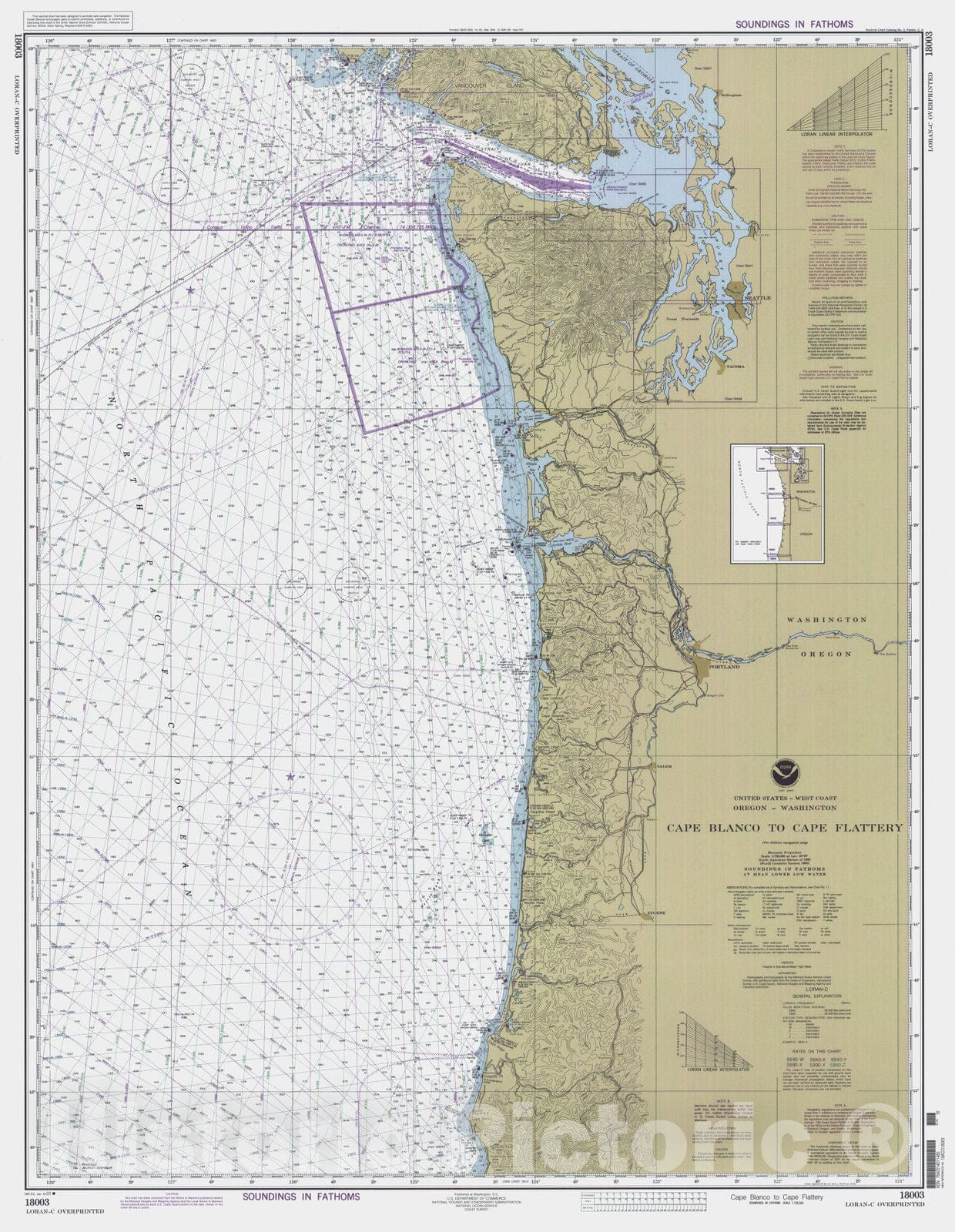 Historic Nautical Map - Cape Blanco To Cape Flattery, WA, OR, 2001 NOAA Chart - Vintage Wall Art