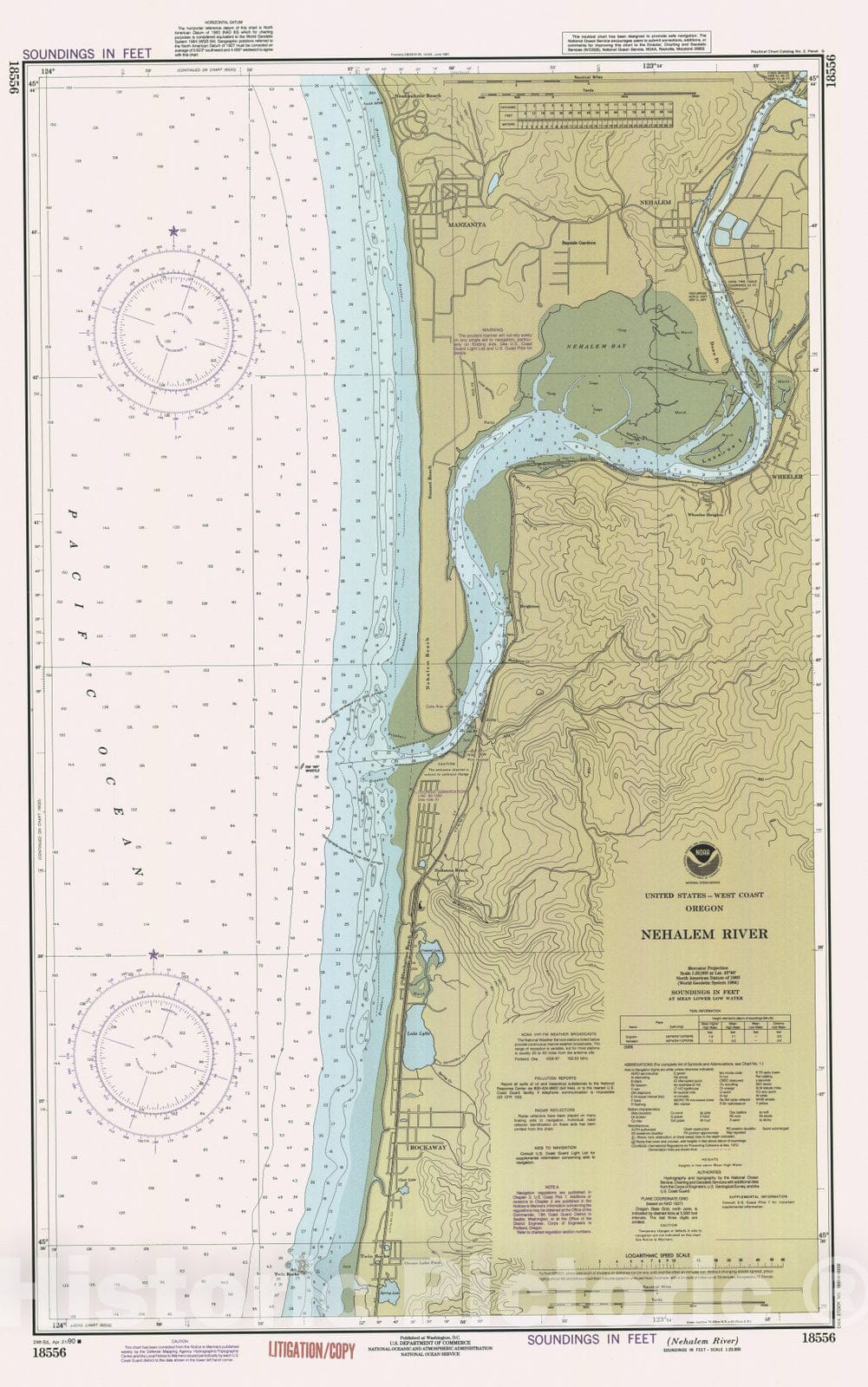 Historic Nautical Map - Nehalem River, OR, 1990 NOAA Chart - Vintage Wall Art