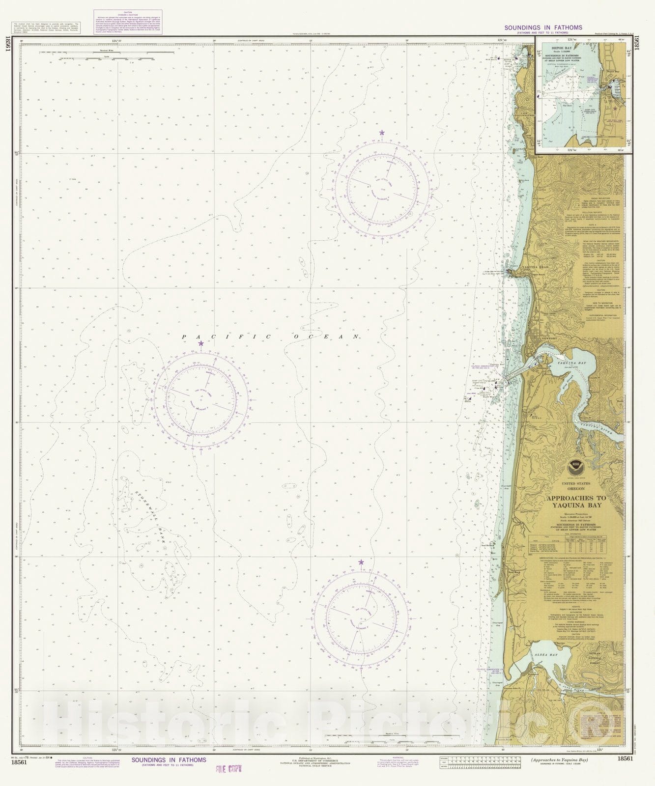 Historic Nautical Map - Approaches To Yaquina Bay, OR, 1984 NOAA Chart - Vintage Wall Art