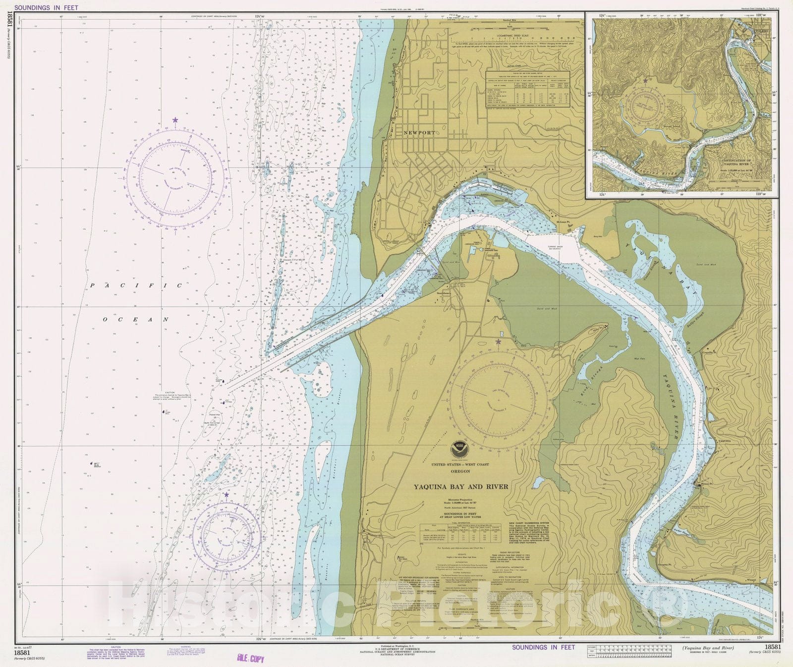 Historic Nautical Map - Yaquina Bay And River, OR, 1977 NOAA Chart - Vintage Wall Art