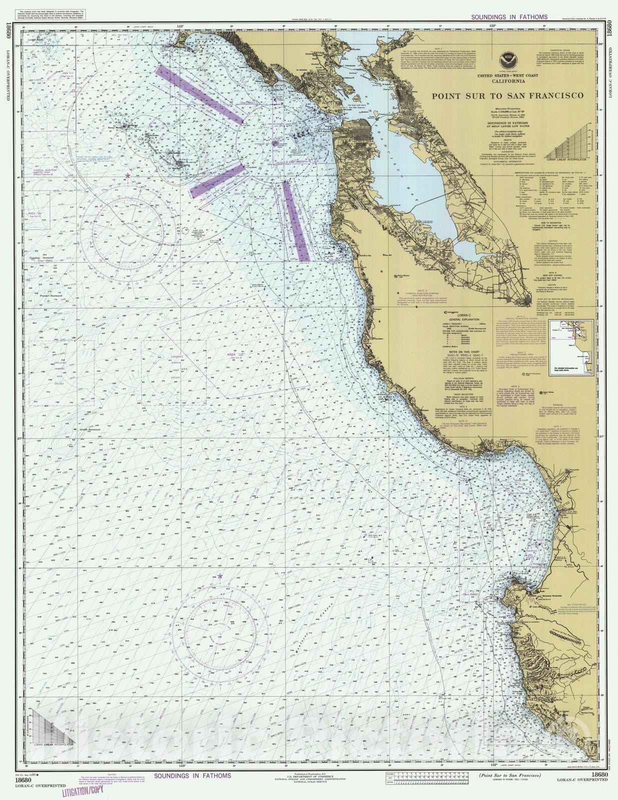 Historic Nautical Map - Point Sur To San Francisco, CA, 1990 NOAA Chart - Vintage Wall Art