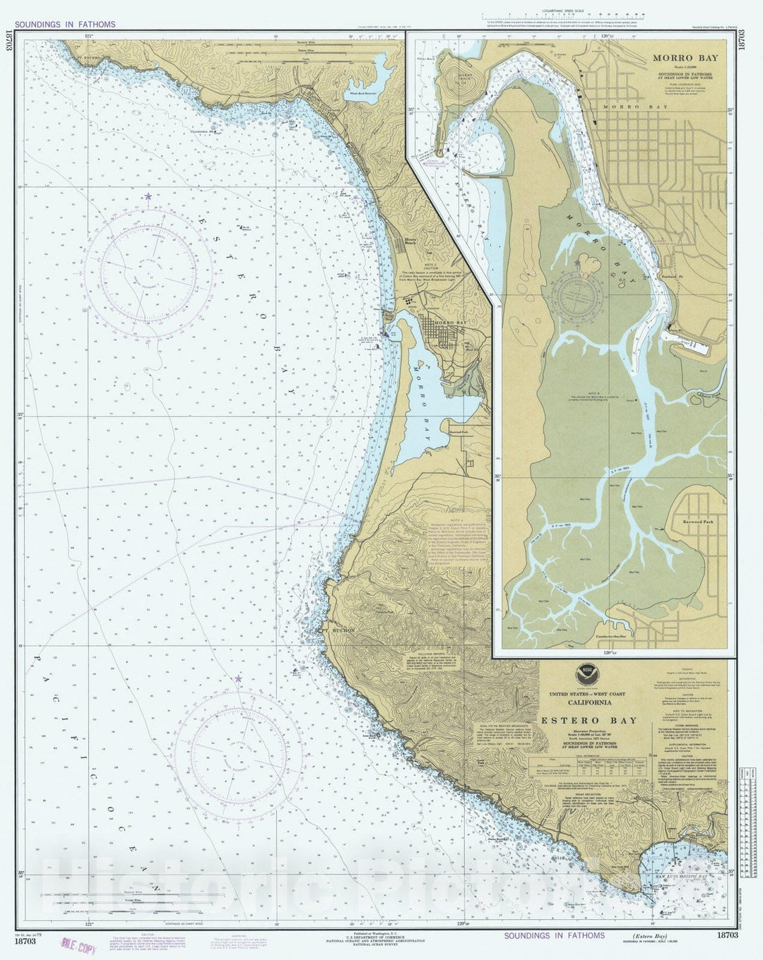 Historic Nautical Map - Estero Bay, CA, 1979 NOAA Chart - Vintage Wall Art