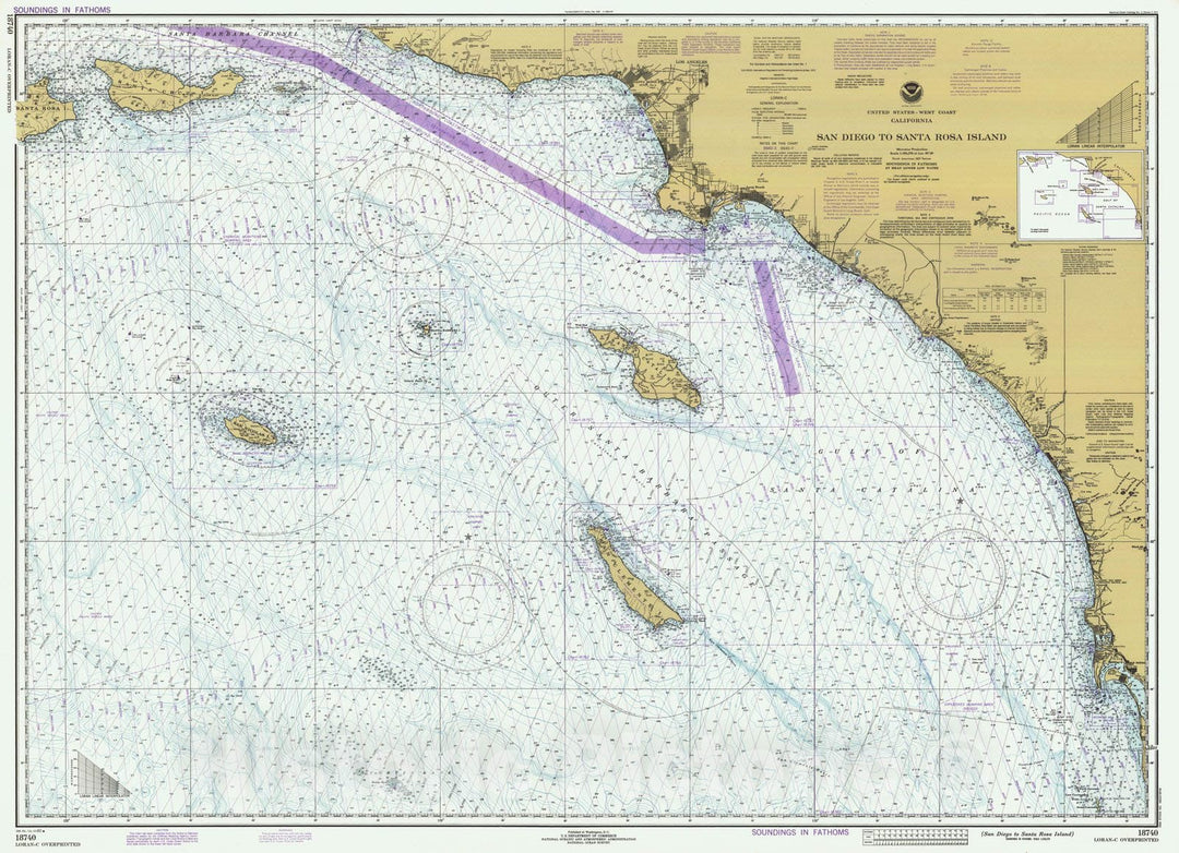 Historic Nautical Map - San Diego To Santa Rosa Island, CA, 1980 NOAA Chart - Vintage Wall Art