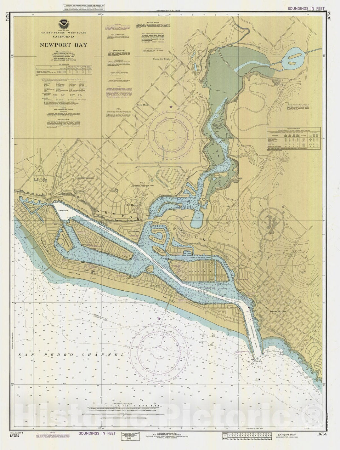 Historic Nautical Map - Newport Bay, CA, 1990 NOAA Chart - Vintage Wall Art