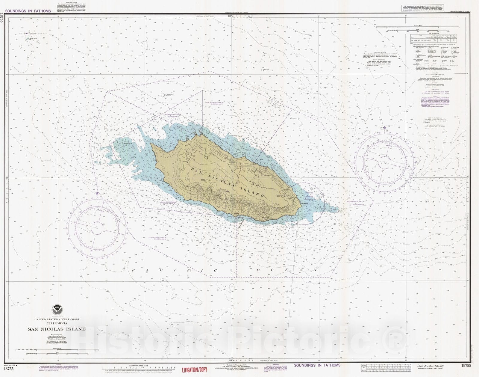 Historic Nautical Map - San Nicolas Island, CA, 1990 NOAA Chart - Vintage Wall Art