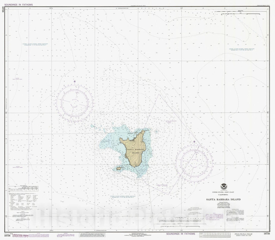 Historic Nautical Map - Santa Barbara Island, CA, 1990 NOAA Chart - Vintage Wall Art