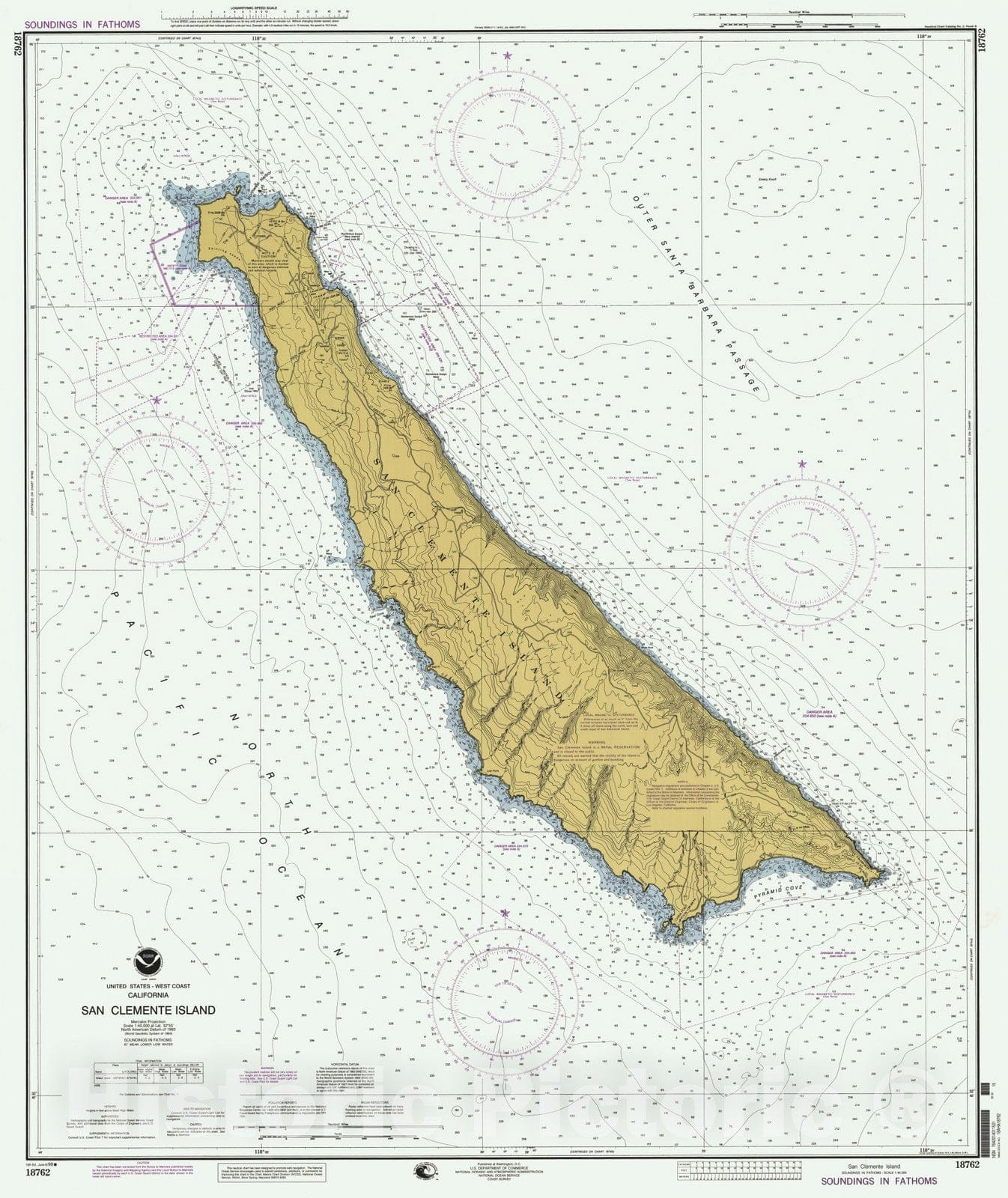 Historic Nautical Map - San Clemente Island, CA, 1998 NOAA Chart - Vintage Wall Art