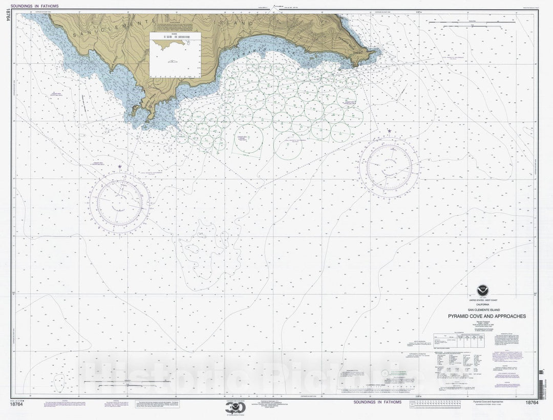 Historic Nautical Map - Pyramid Cove And Approaches, CA, 2000 NOAA Chart - Vintage Wall Art