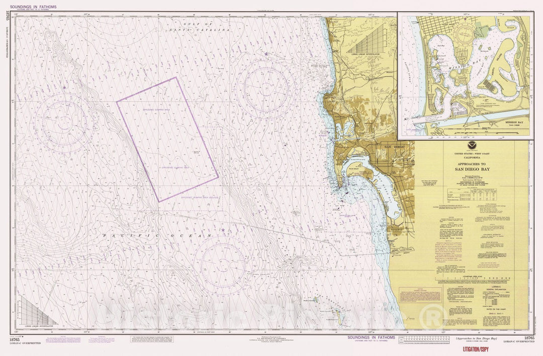 Historic Nautical Map - Approaches To San Diego Bay, CA, 1987 NOAA Chart - Vintage Wall Art