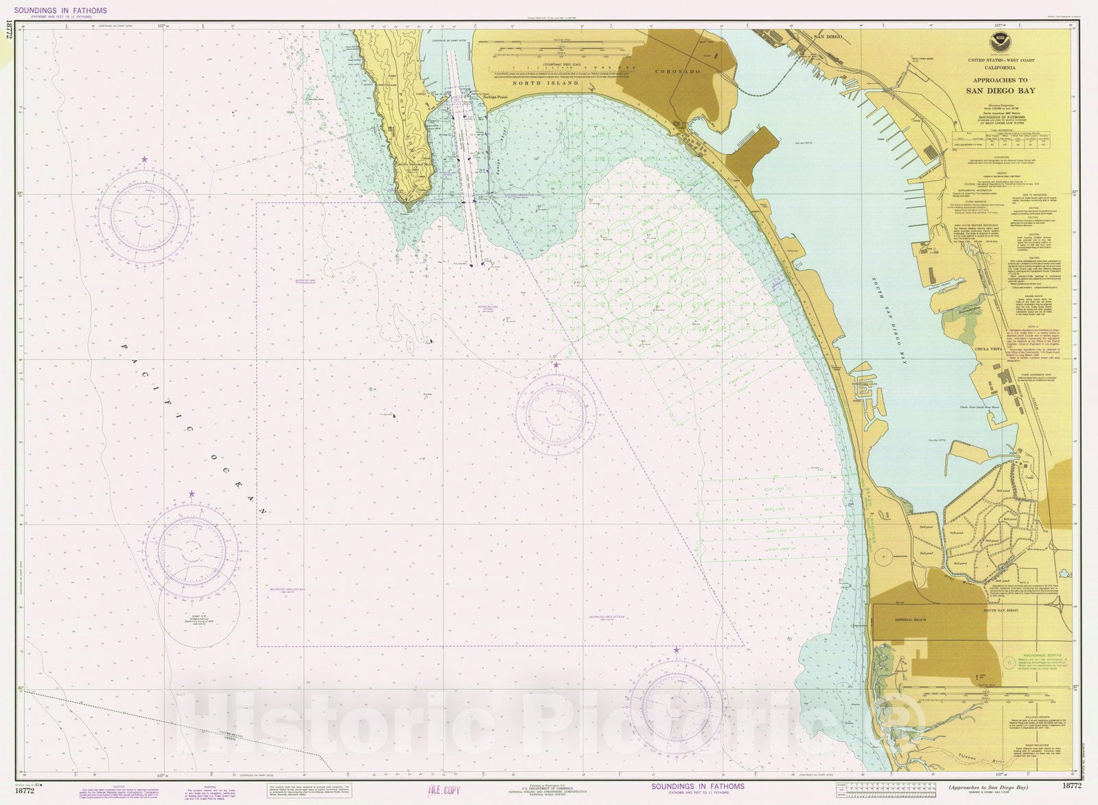 Historic Nautical Map - Approaches To San Diego Bay, CA, 1982 NOAA Chart - Vintage Wall Art