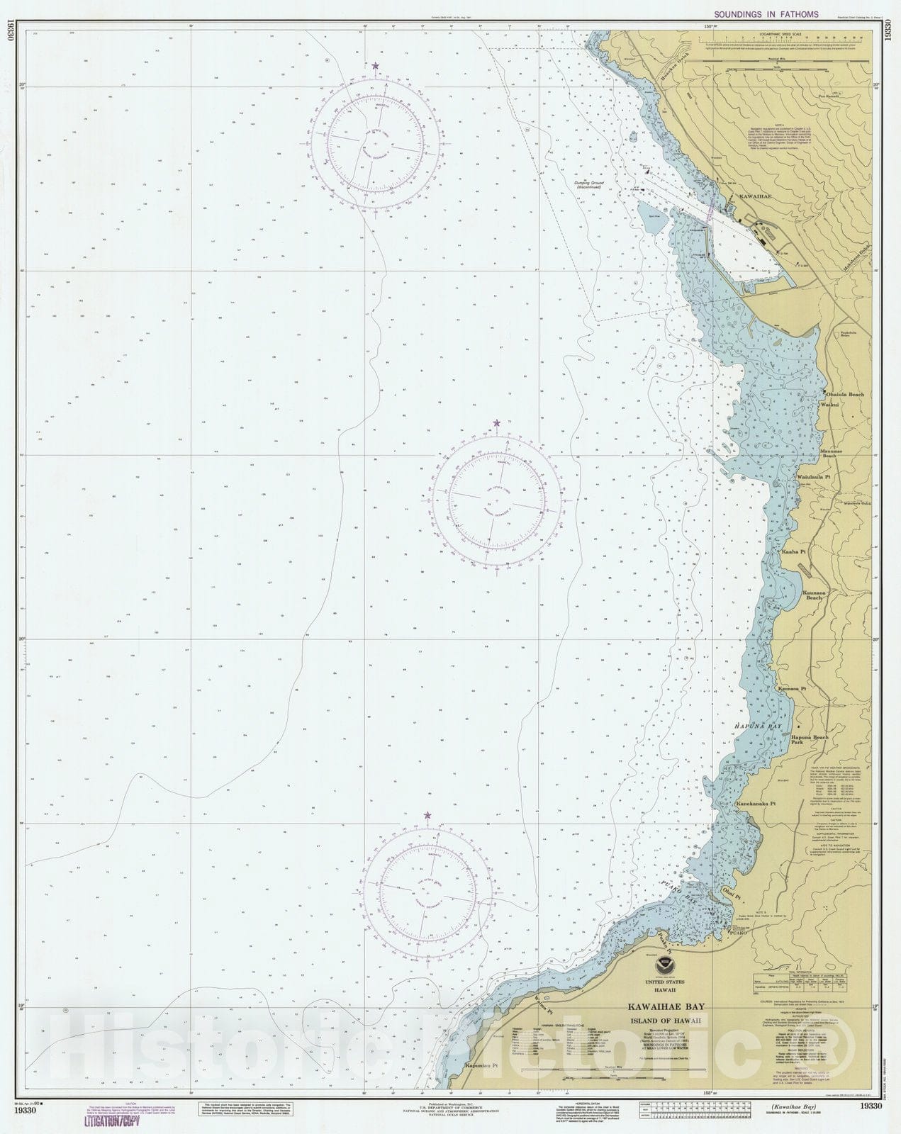 Historic Nautical Map - Kawaihae Bay, HI, 1990 NOAA Chart - Vintage Wall Art