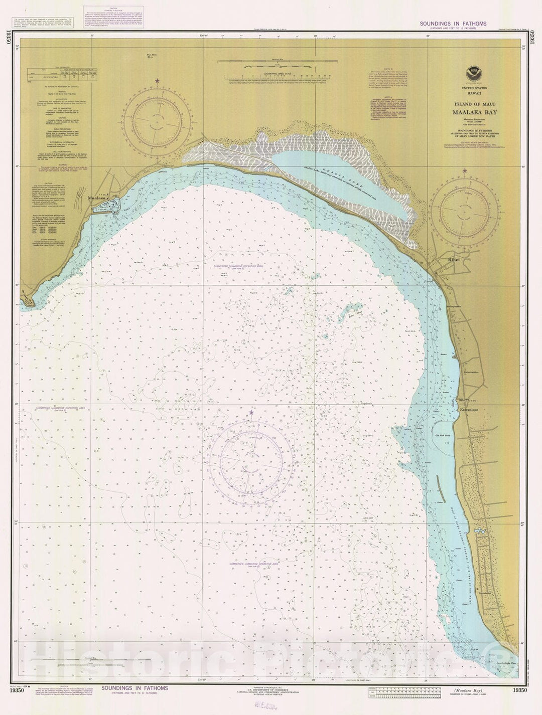 Historic Nautical Map - Maalaea Bay, HI, 1984 NOAA Chart - Vintage Wall Art