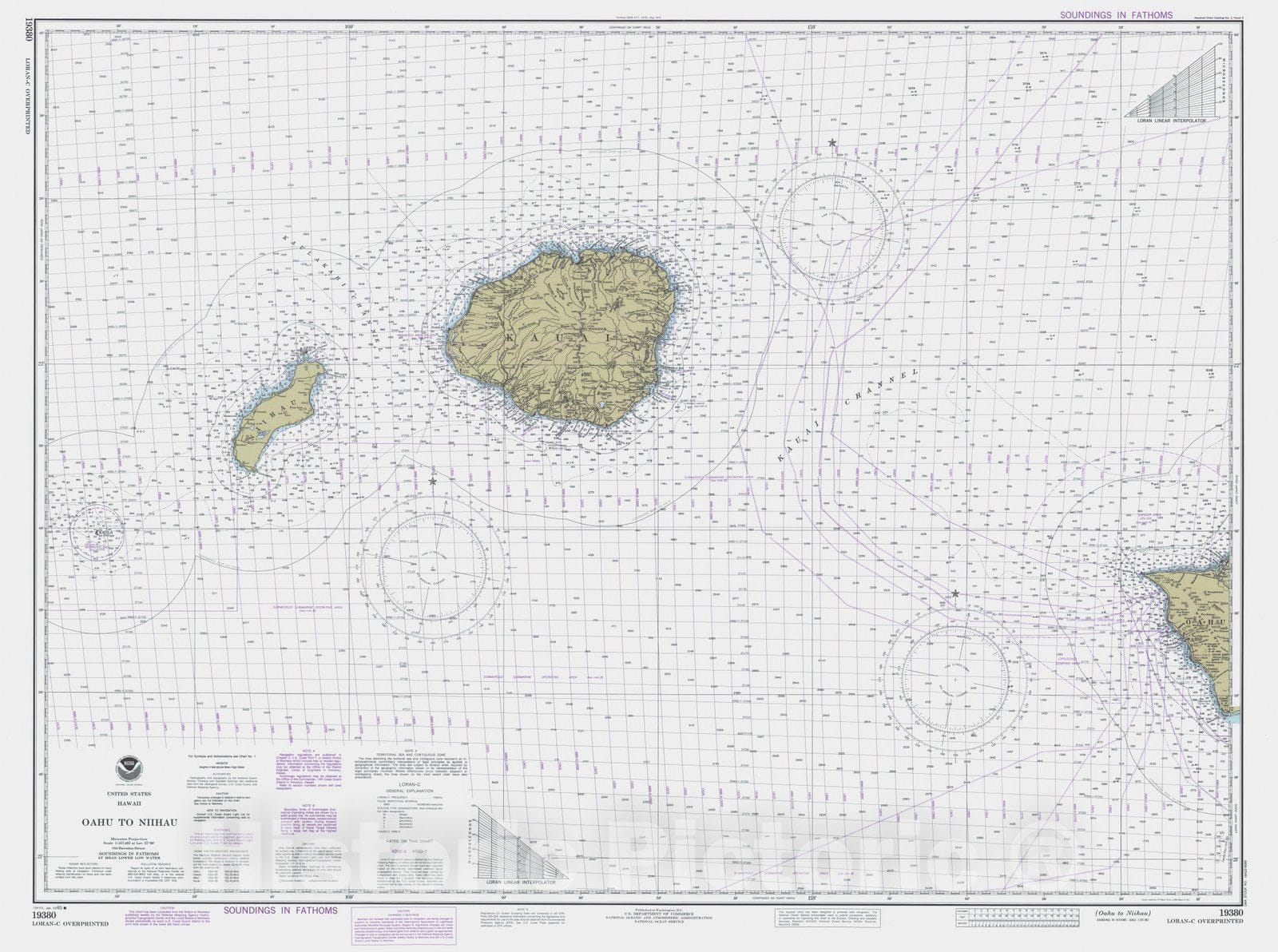 Historic Nautical Map - Oahu To Niihau, HI, 1985 NOAA Chart - Vintage Wall Art