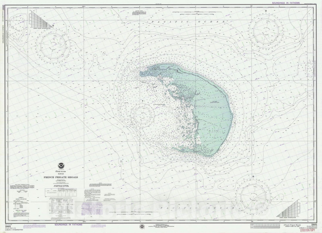 Historic Nautical Map - French Frigate Shoals, HI, 1975 NOAA Chart - Vintage Wall Art