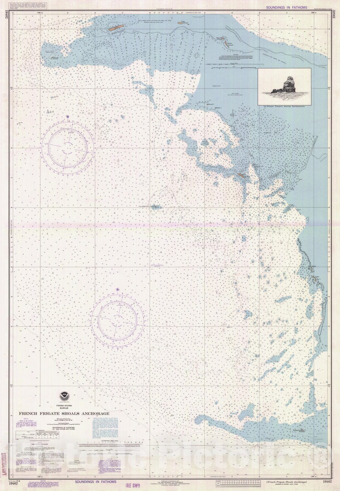 Historic Nautical Map - French Frigate Shoals Anchorage, HI, 1984 NOAA Chart - Vintage Wall Art