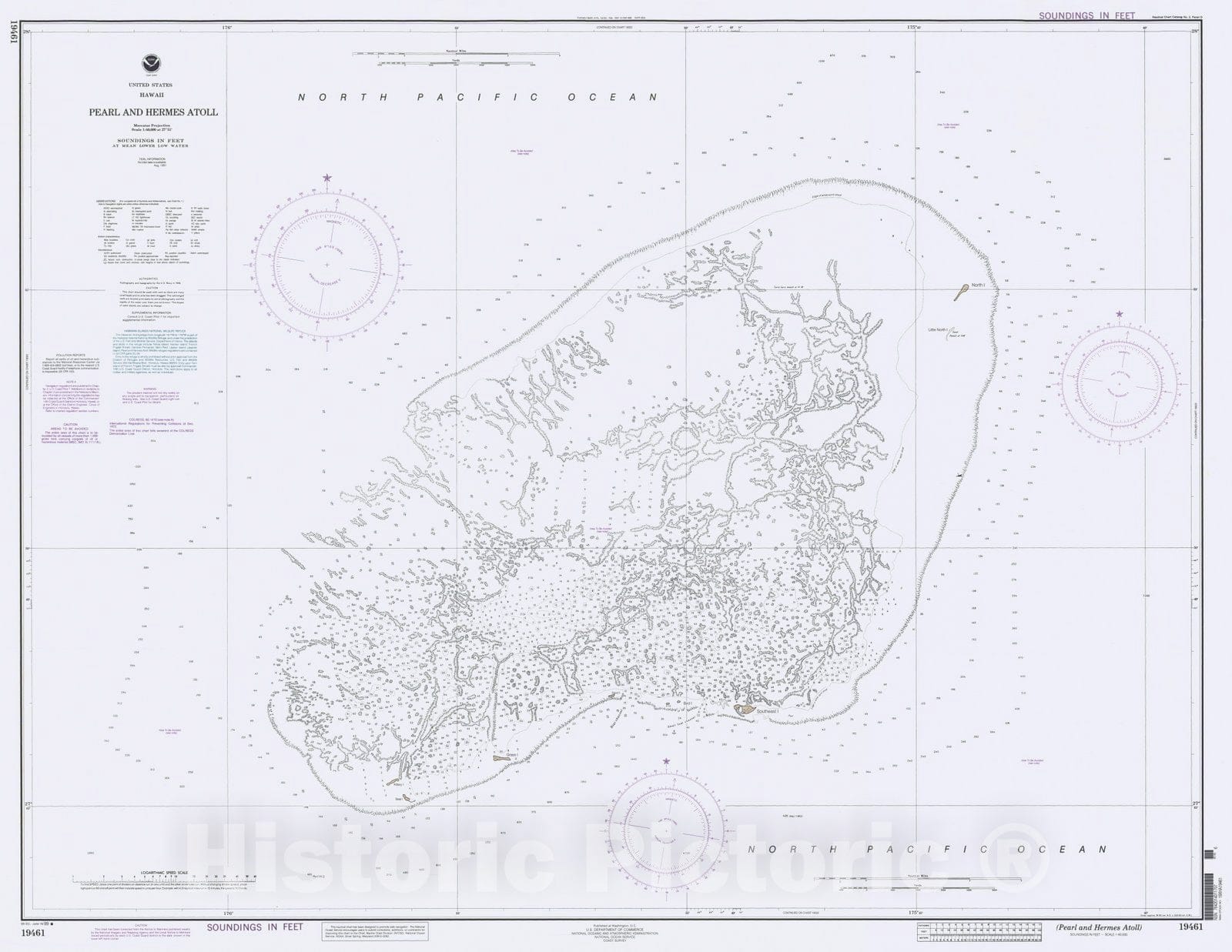 Historic Nautical Map - Pearl And Hermes Atoll, HI, 1999 NOAA Chart - Vintage Wall Art