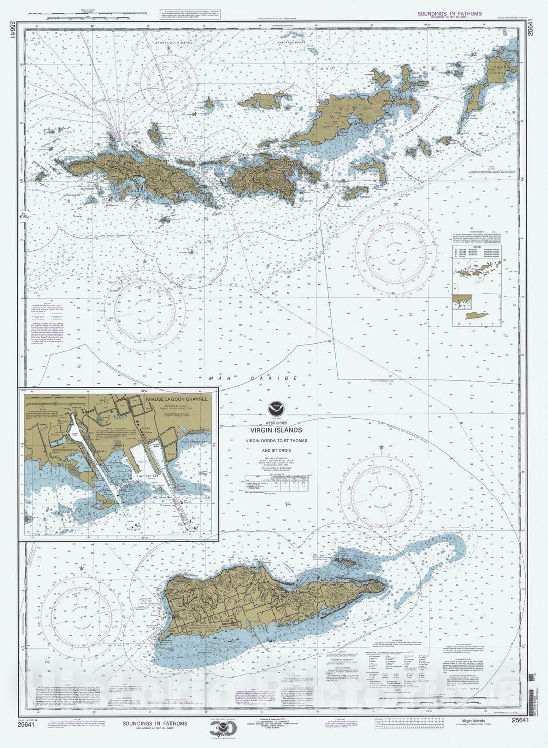 Historic Nautical Map - Virgin Islands, VI, 2000 NOAA Chart - Vintage Wall Art